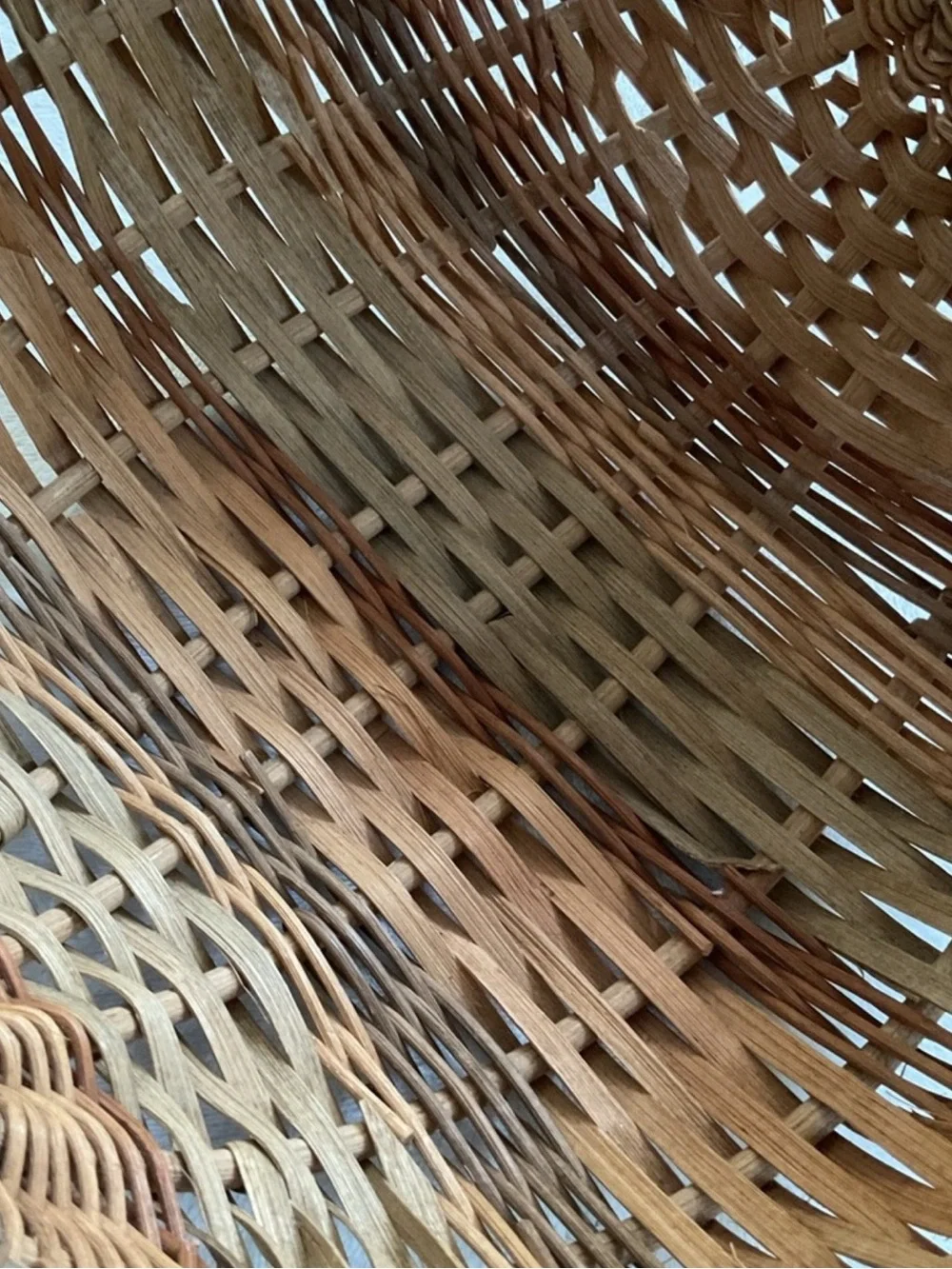 Vintage Wicker Basket Grapevine Handles Rustic Farmhouse Cottage Decor